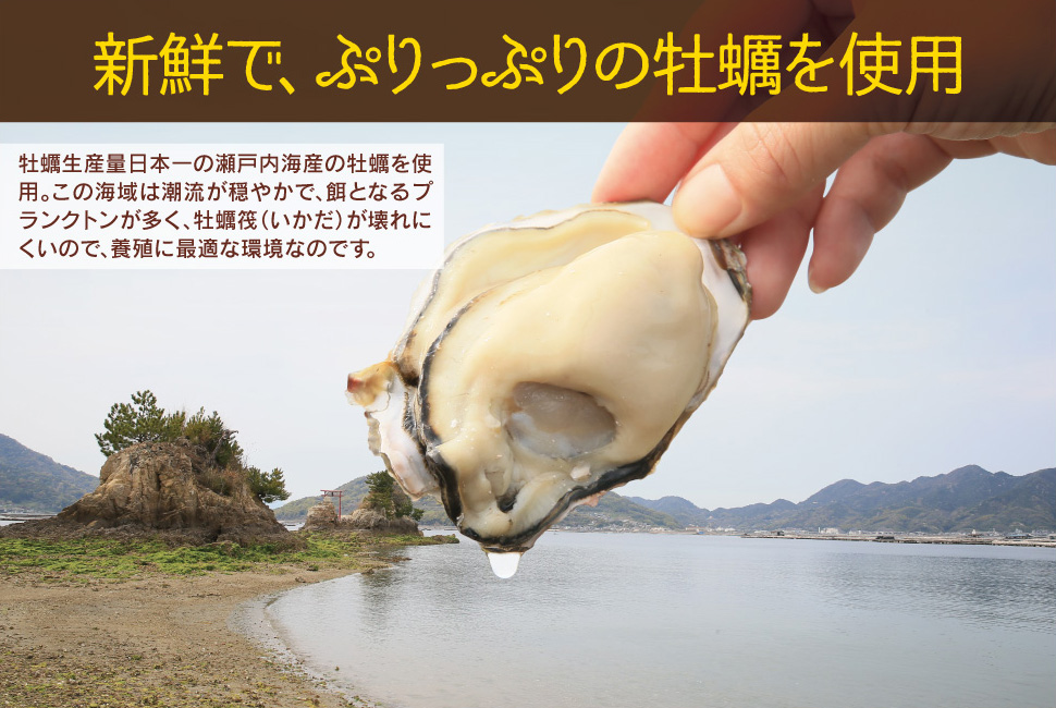 ぷりっぷりの牡蠣を使用