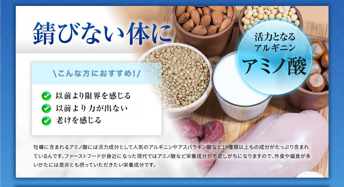 錆びない体に \こんな方におすすめ!/以前より限界を感じる 疲れやすい 老けを感じる